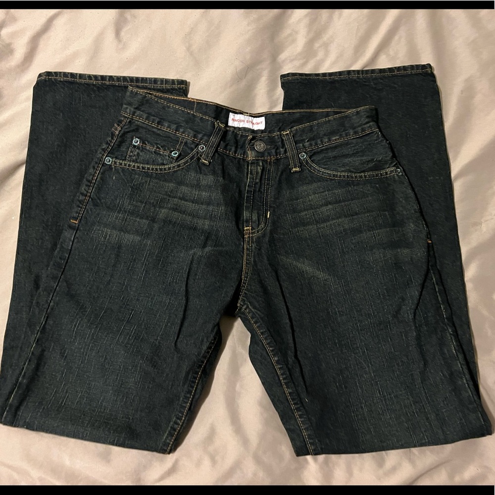 Pacsun bullhead straight dark blue jeans